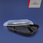 محصول یکبار مصرف یا پلاستیکی ظرف سه خانه مشکی 1500 طب پلاست